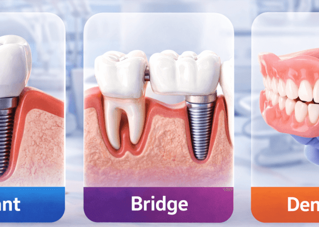 Missing a Tooth? Comparing Dental Implants, Bridges, and Dentures